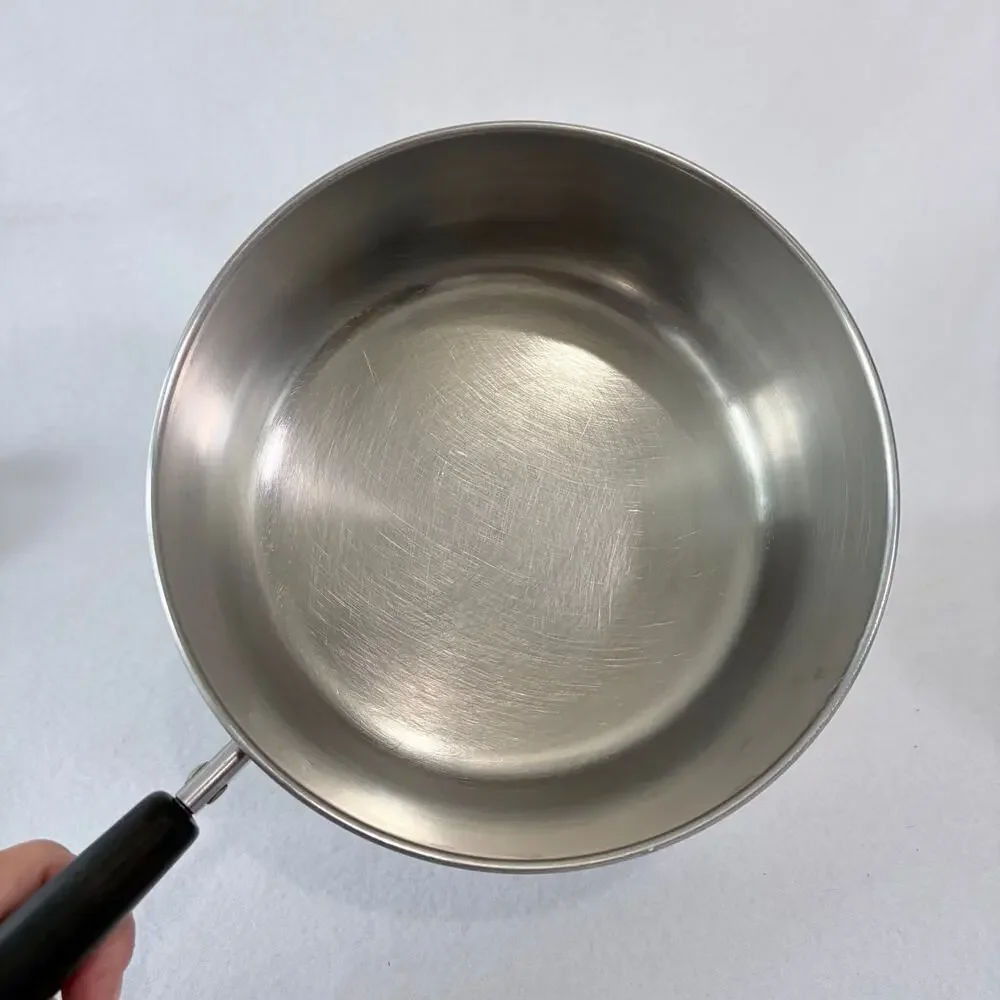Revere Ware Set of Two Pots with Lids 1 & 2 Quart Stainless Steel Saucepans USA
